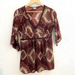 Y2k vintage paisley blouse